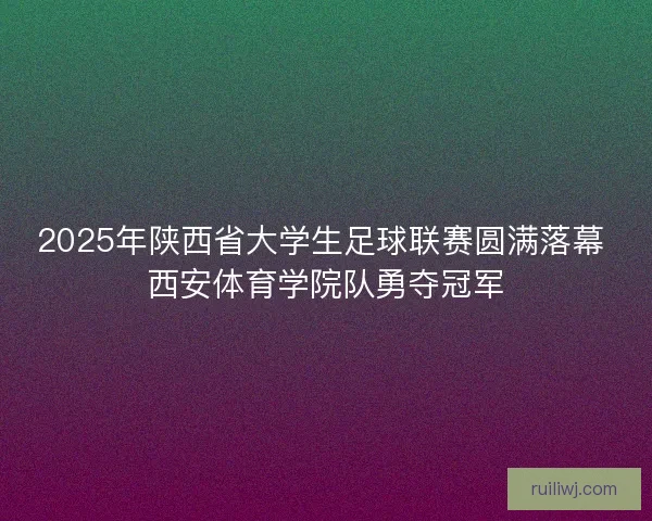 2025年陕西省大学生足球联赛圆满落幕 西安体育学院队勇夺冠军 2025年陕西省大学生足球联赛圆满落幕 西安体育学院队勇夺冠军